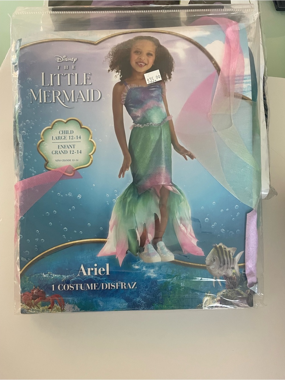 Disney The Little Mermaid Ariel Girls Costume Dress Up Halloween Size 12-14